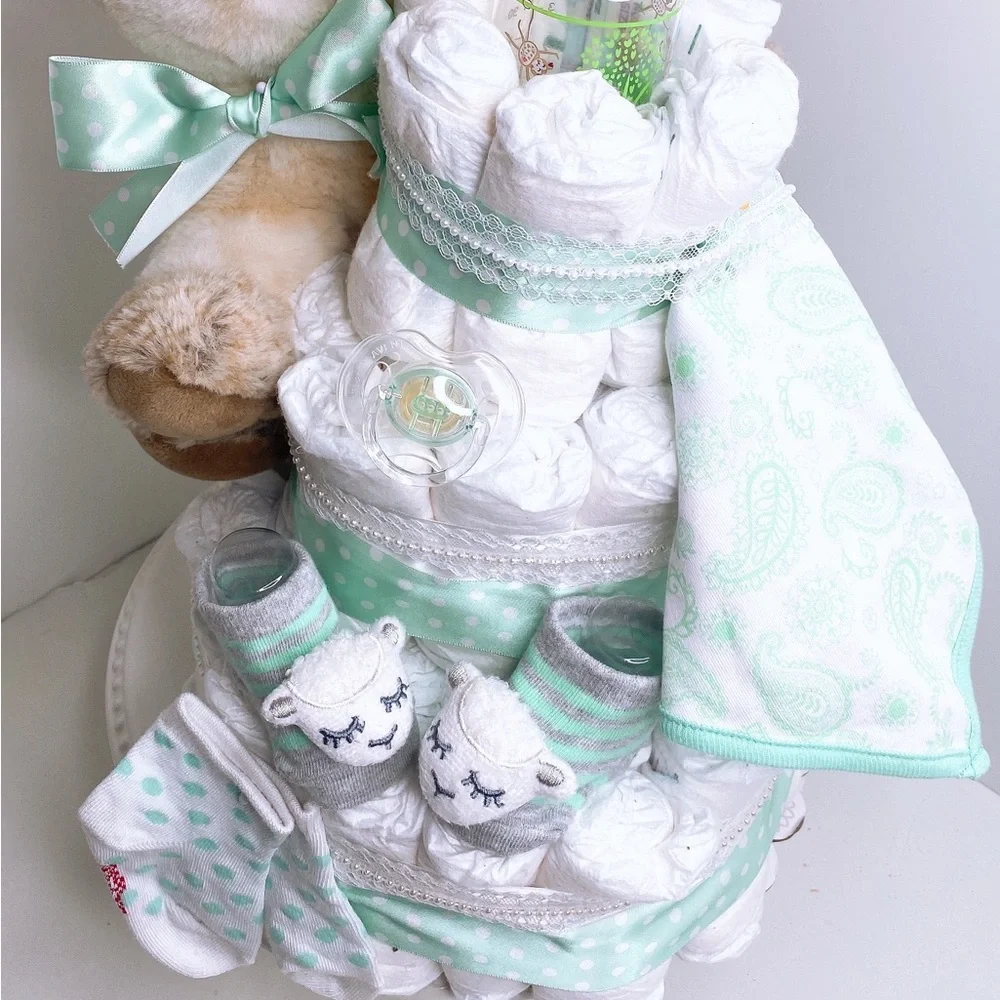 Lamb Diaper Cake, Easter Baby Shower